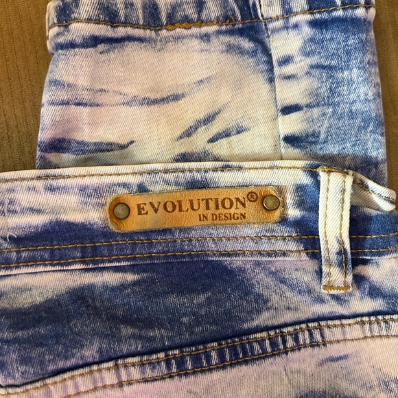 Men's Blue Patterned Straight Jeans - Picture 4 of 13